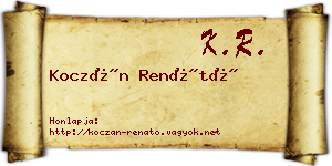 Koczán Renátó névjegykártya
